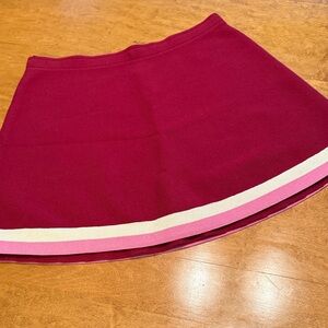 Urban Outfitters Burgundy Mini Skirt with Pink Stripe